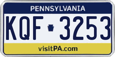 PA license plate KQF3253