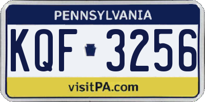 PA license plate KQF3256