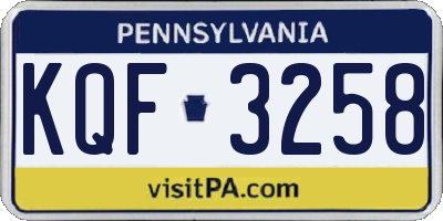 PA license plate KQF3258