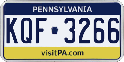 PA license plate KQF3266