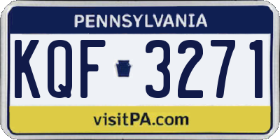 PA license plate KQF3271