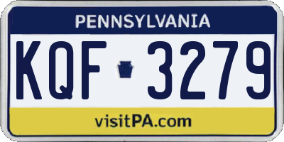 PA license plate KQF3279