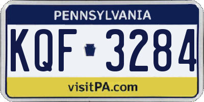 PA license plate KQF3284