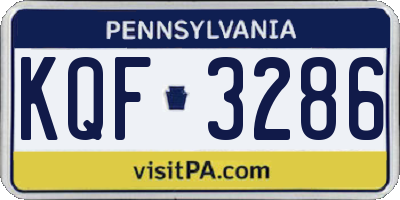 PA license plate KQF3286