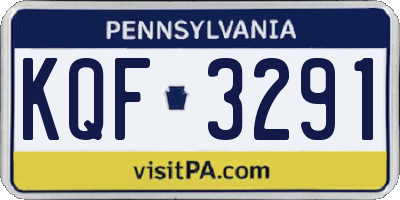 PA license plate KQF3291