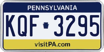 PA license plate KQF3295