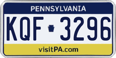 PA license plate KQF3296