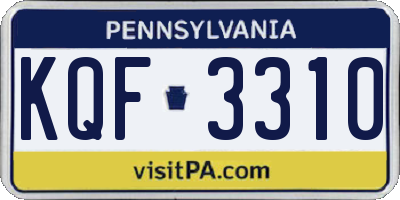 PA license plate KQF3310