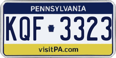 PA license plate KQF3323