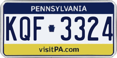PA license plate KQF3324