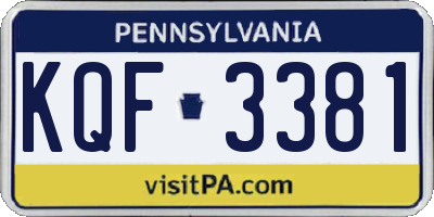 PA license plate KQF3381