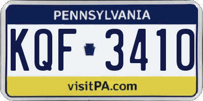 PA license plate KQF3410