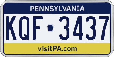 PA license plate KQF3437