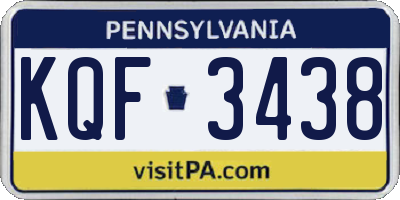 PA license plate KQF3438