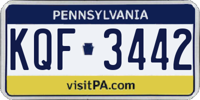 PA license plate KQF3442