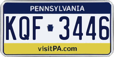 PA license plate KQF3446