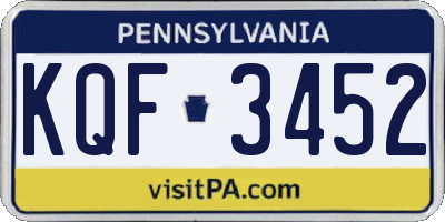 PA license plate KQF3452