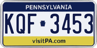 PA license plate KQF3453