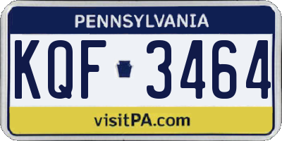 PA license plate KQF3464