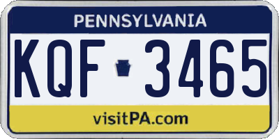 PA license plate KQF3465