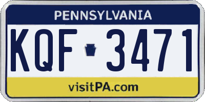 PA license plate KQF3471
