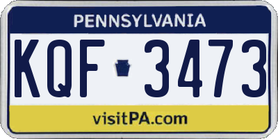 PA license plate KQF3473