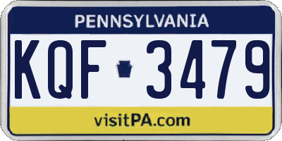 PA license plate KQF3479