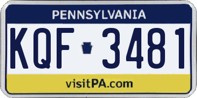 PA license plate KQF3481