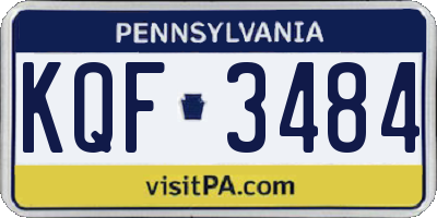 PA license plate KQF3484
