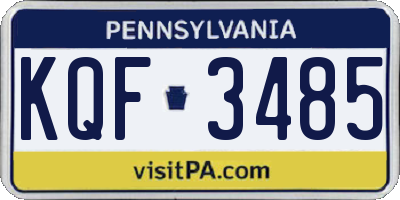 PA license plate KQF3485