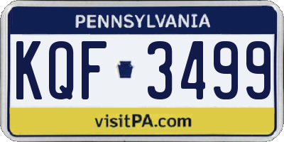 PA license plate KQF3499
