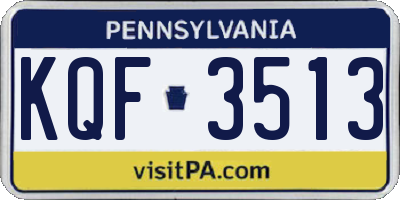 PA license plate KQF3513