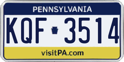 PA license plate KQF3514