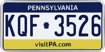 PA license plate KQF3526