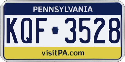 PA license plate KQF3528