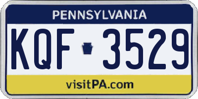PA license plate KQF3529