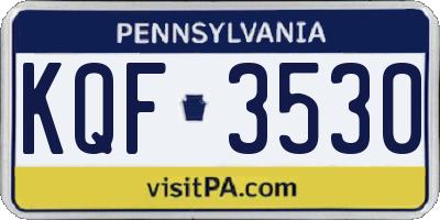 PA license plate KQF3530