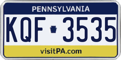PA license plate KQF3535