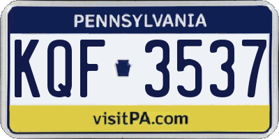 PA license plate KQF3537