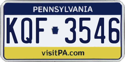 PA license plate KQF3546