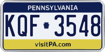 PA license plate KQF3548