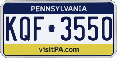 PA license plate KQF3550