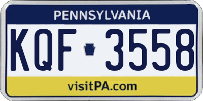 PA license plate KQF3558