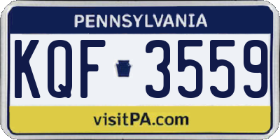 PA license plate KQF3559