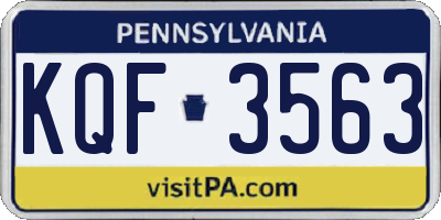 PA license plate KQF3563