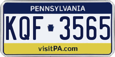 PA license plate KQF3565