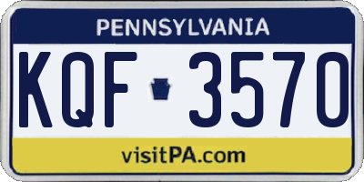 PA license plate KQF3570