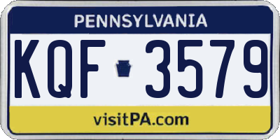 PA license plate KQF3579
