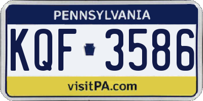 PA license plate KQF3586
