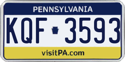 PA license plate KQF3593